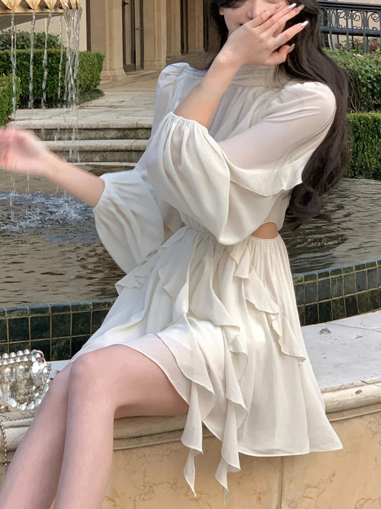 Beach Style Chiffon Mini Dress