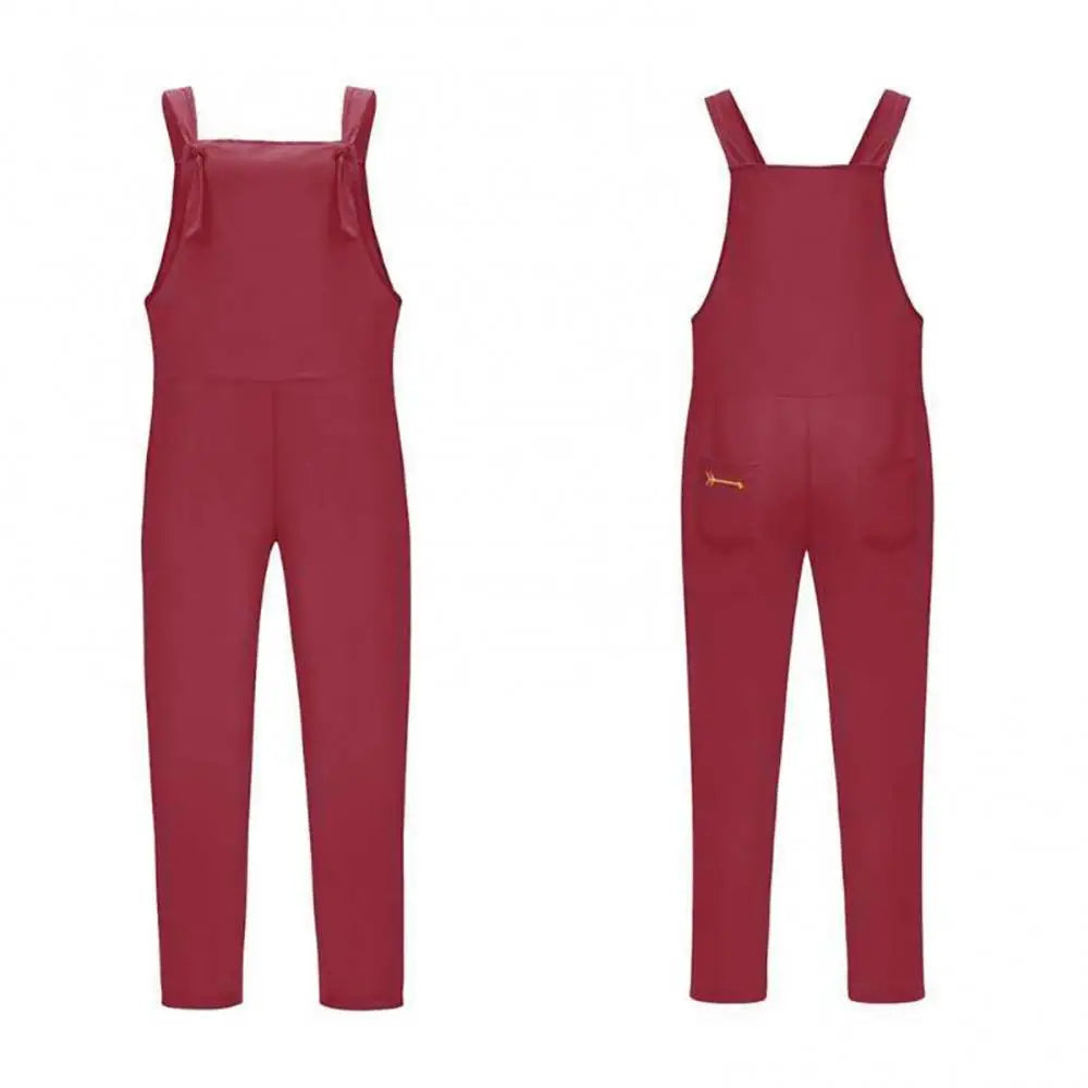 Woman Cotton Linen Suspender Pants
