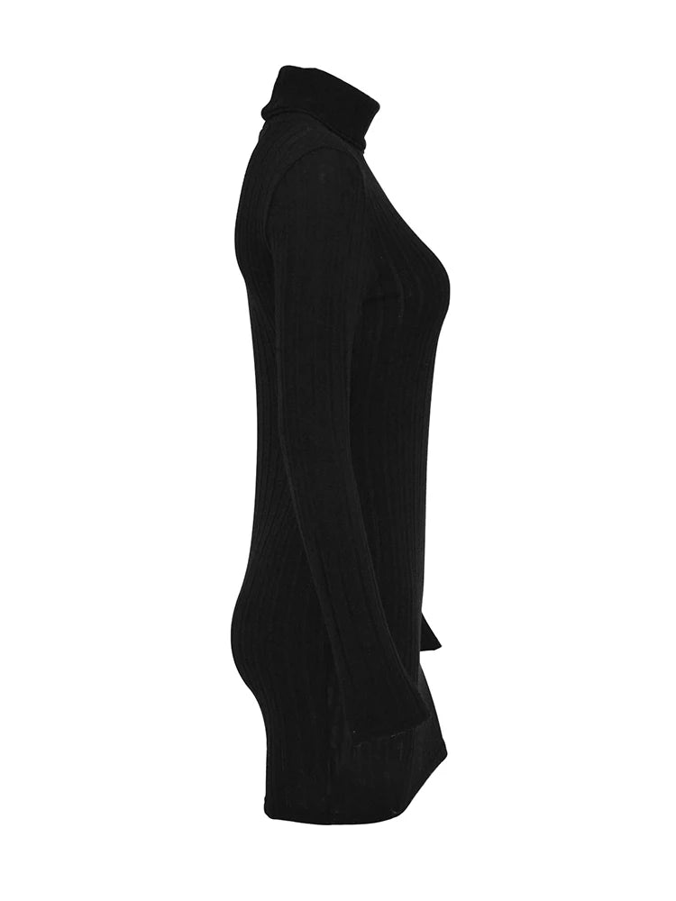 New Solid Dresses Autumn Winter Women Long Sleeves