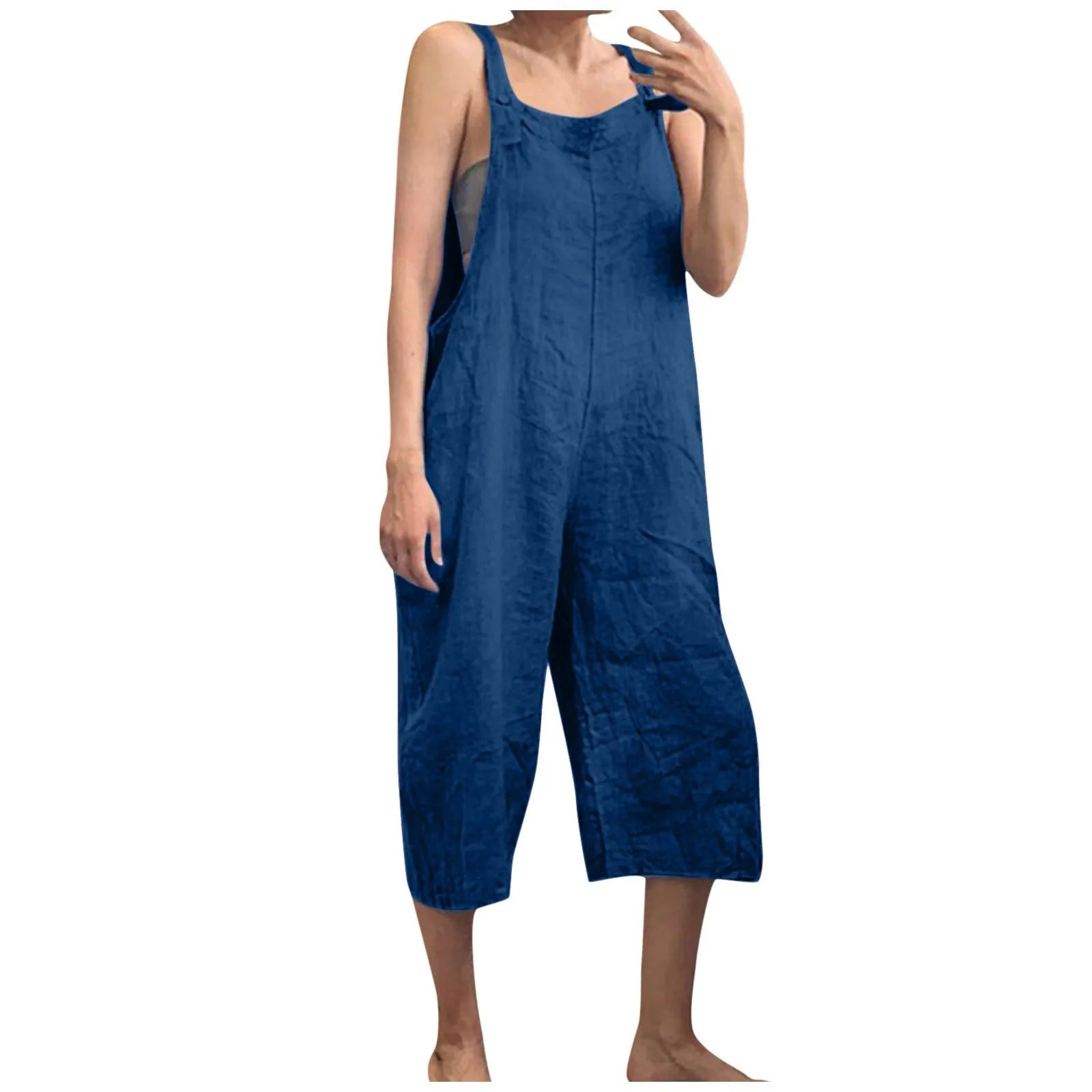 Solid Color Women Loose Cotton