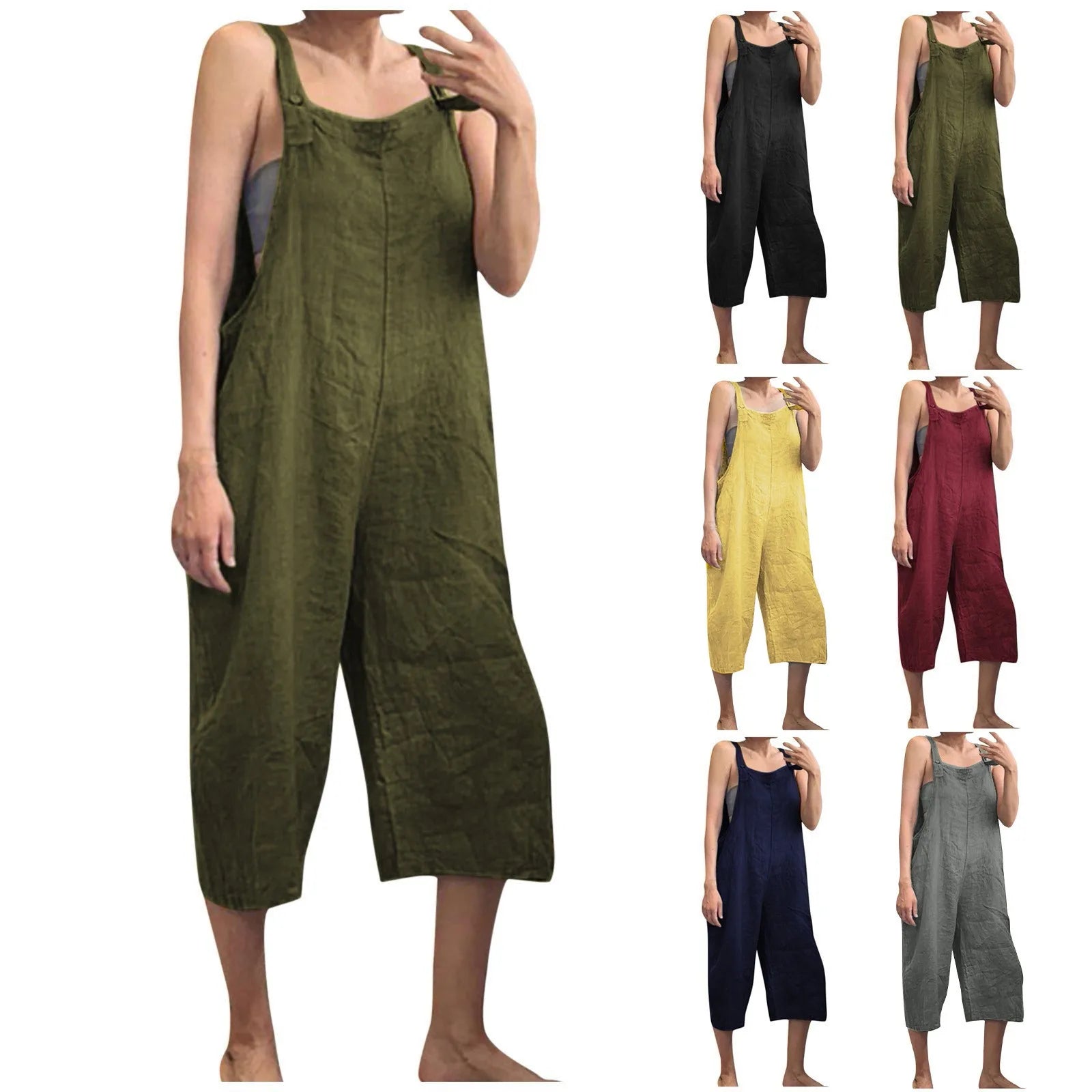 Solid Color Women Loose Cotton