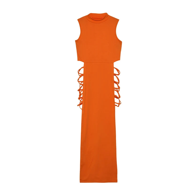 Criss Cross Cut Out Dress, Women's Clothing