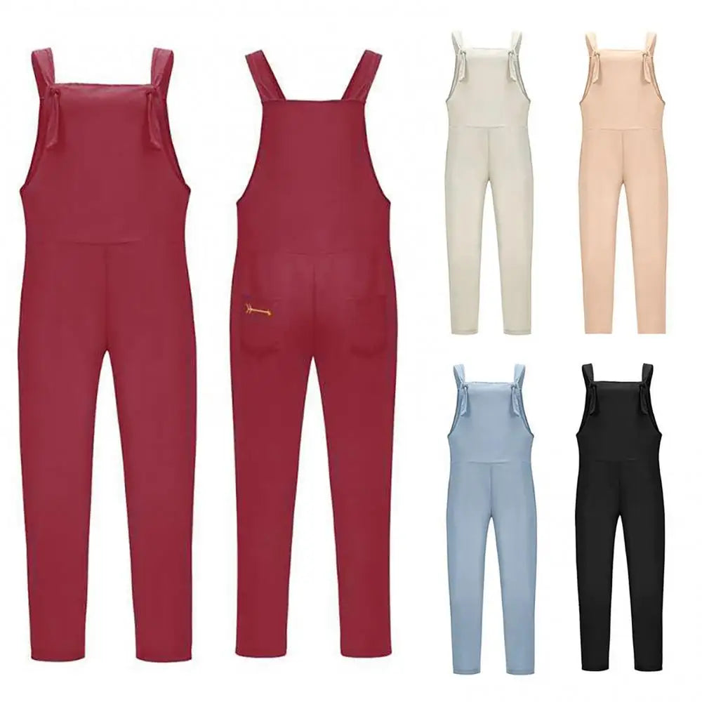 Woman Cotton Linen Suspender Pants