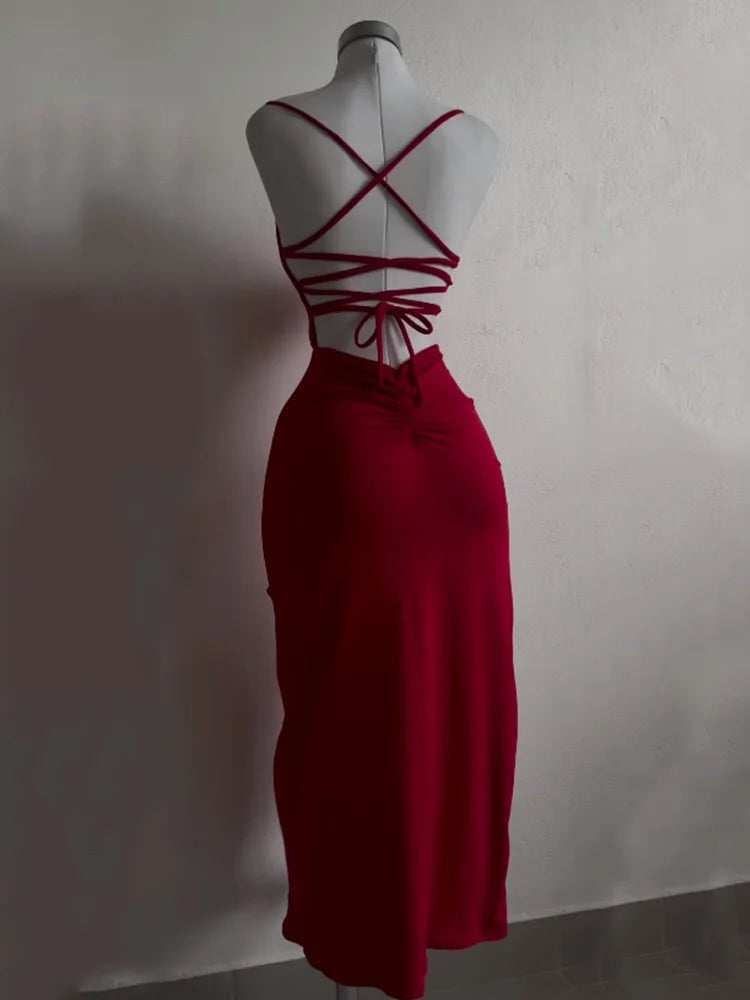 Halter Strap Spice Girl Bag Hip Dress