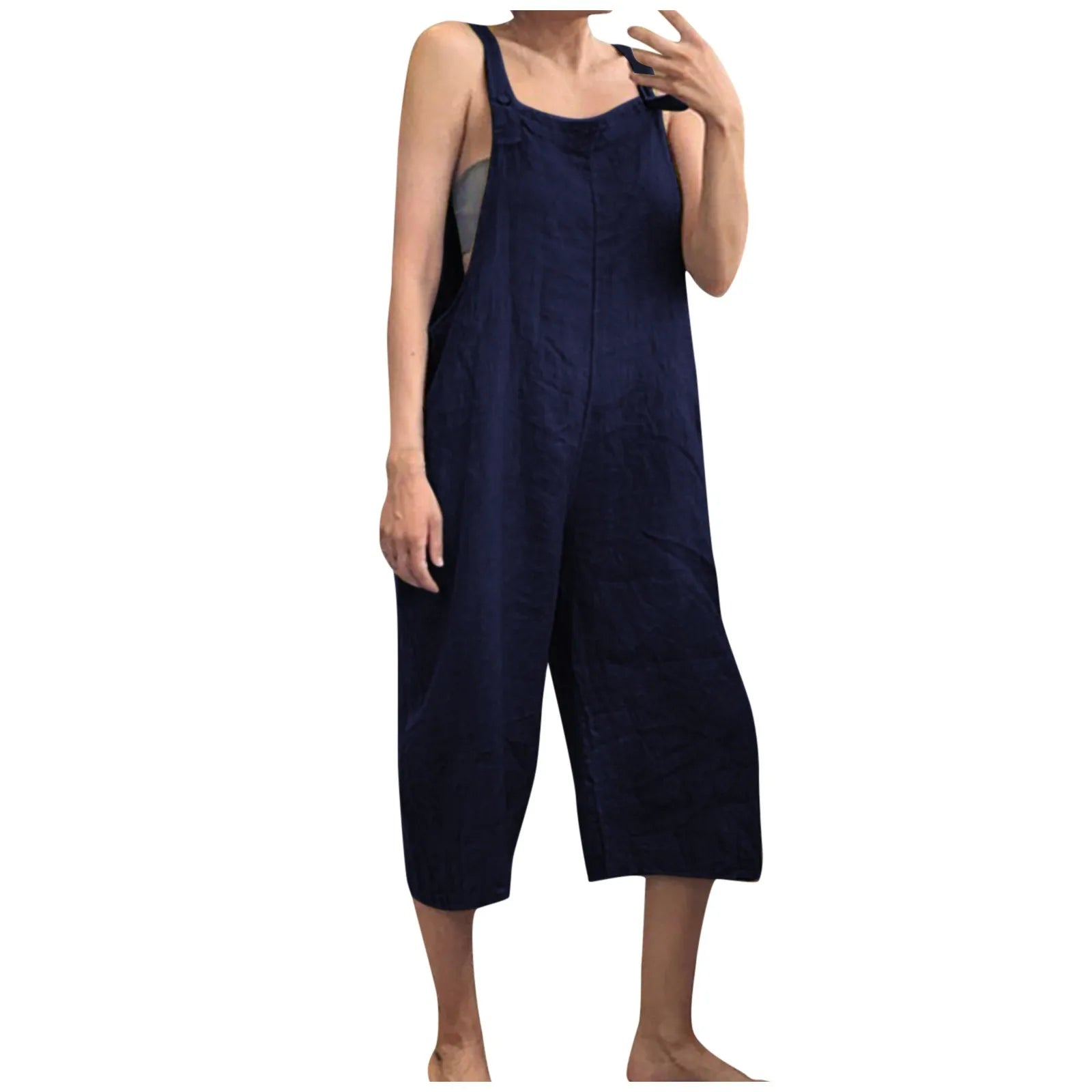 Solid Color Women Loose Cotton