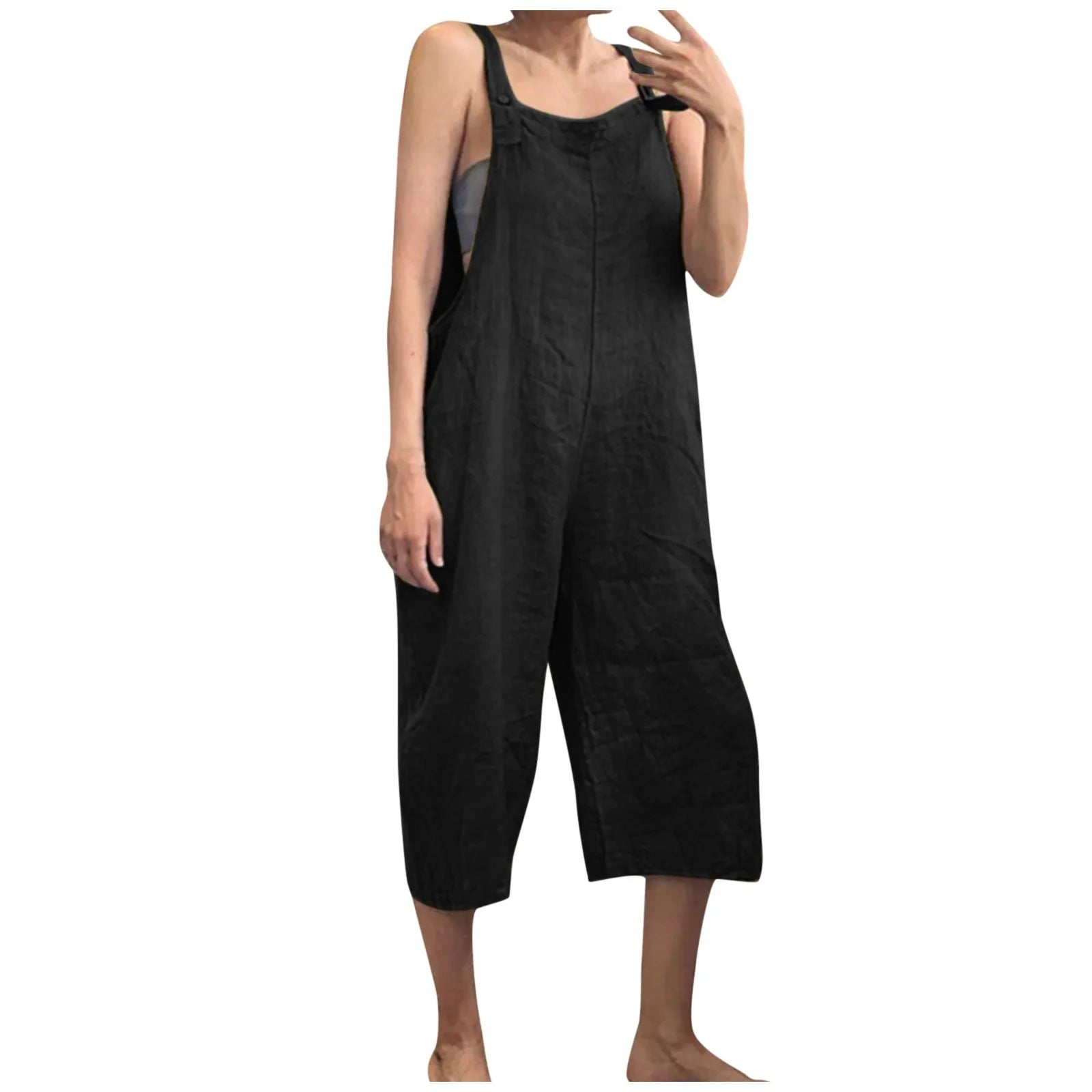 Solid Color Women Loose Cotton