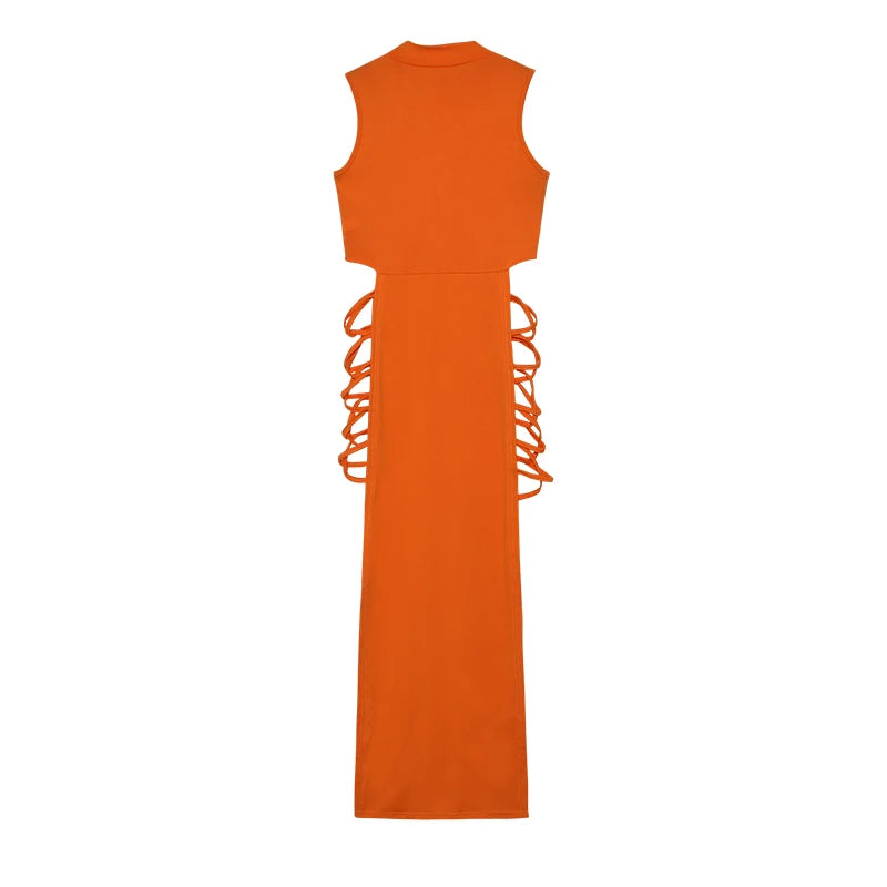 Criss Cross Cut Out Dress, Women's Clothing