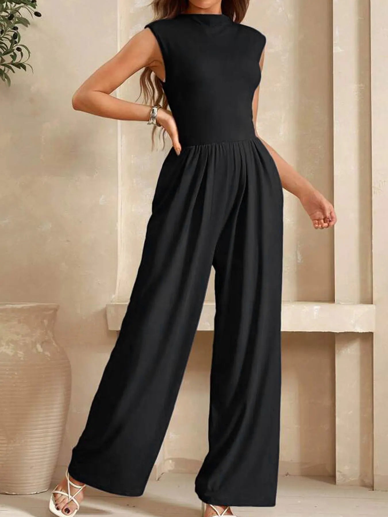 Women's Jumpsuits Summer Gothic Black Sleeveless