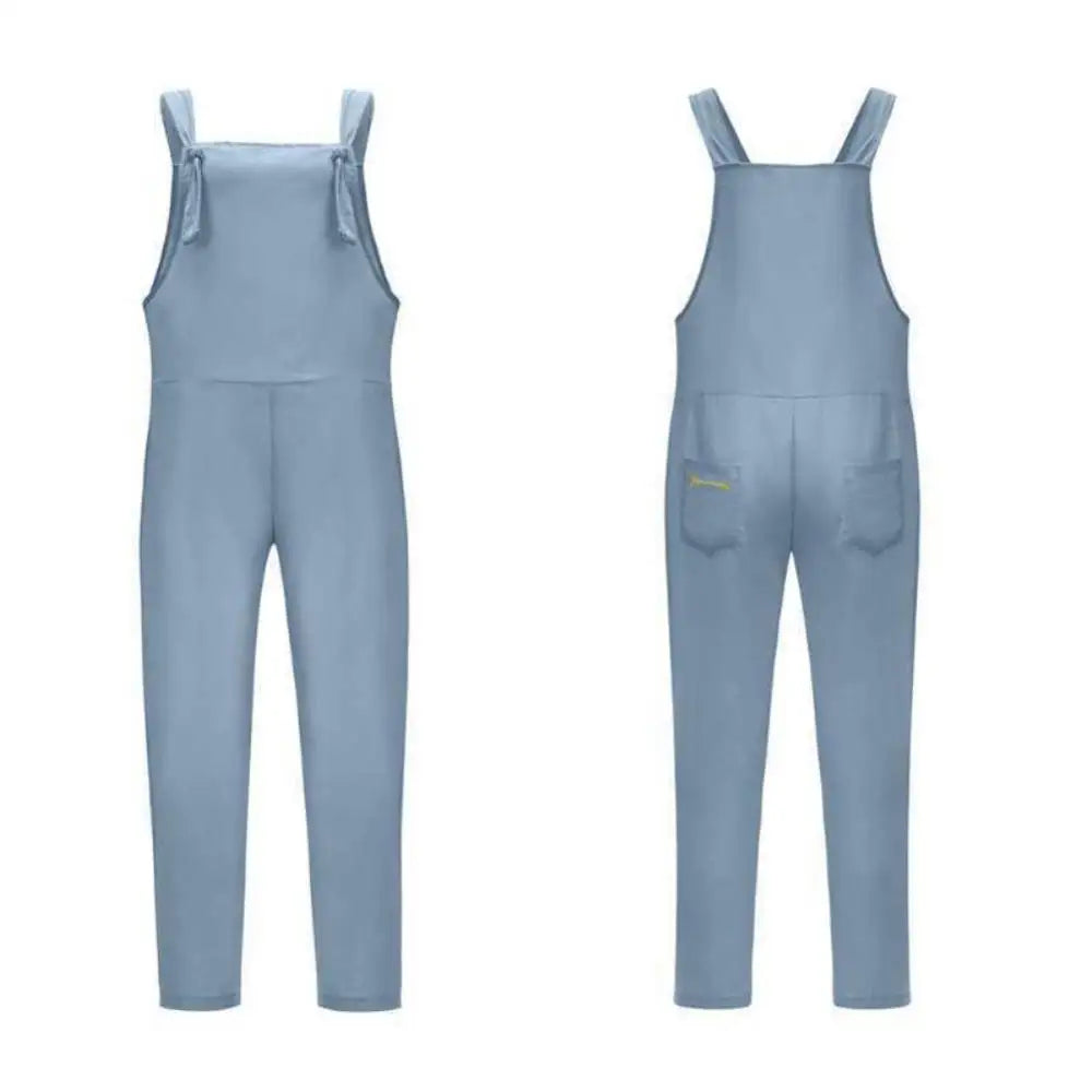 Woman Cotton Linen Suspender Pants