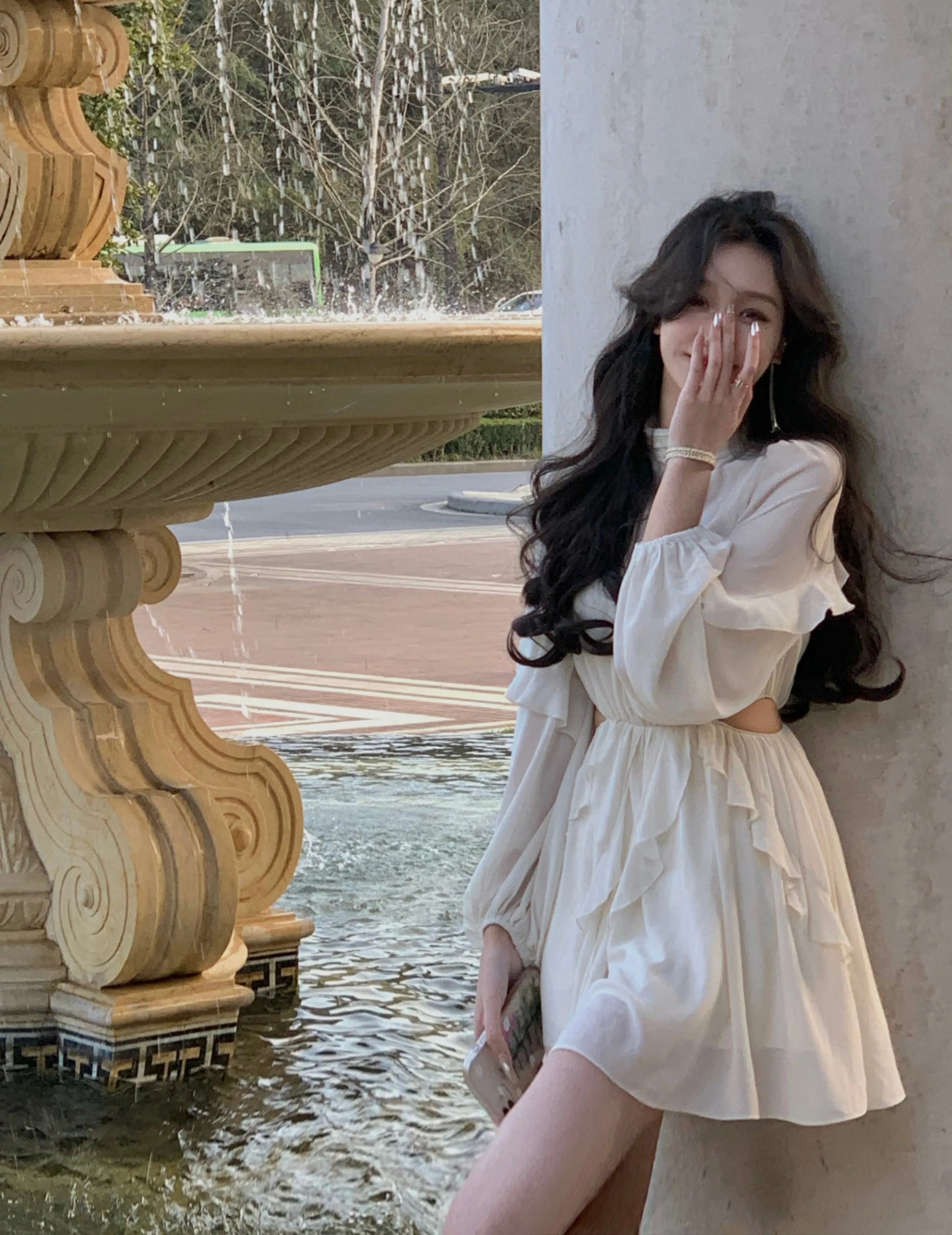 Beach Style Chiffon Mini Dress