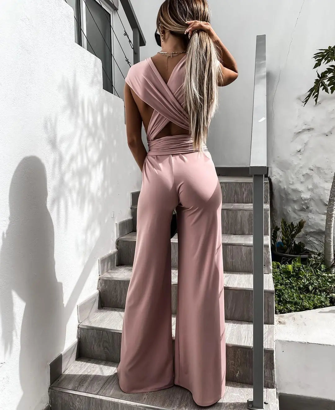 New Sleeveless Solid Jumpsuit Women