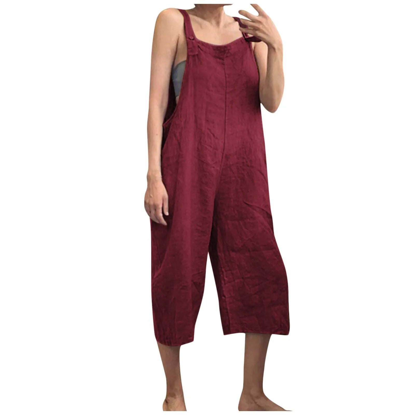 Solid Color Women Loose Cotton